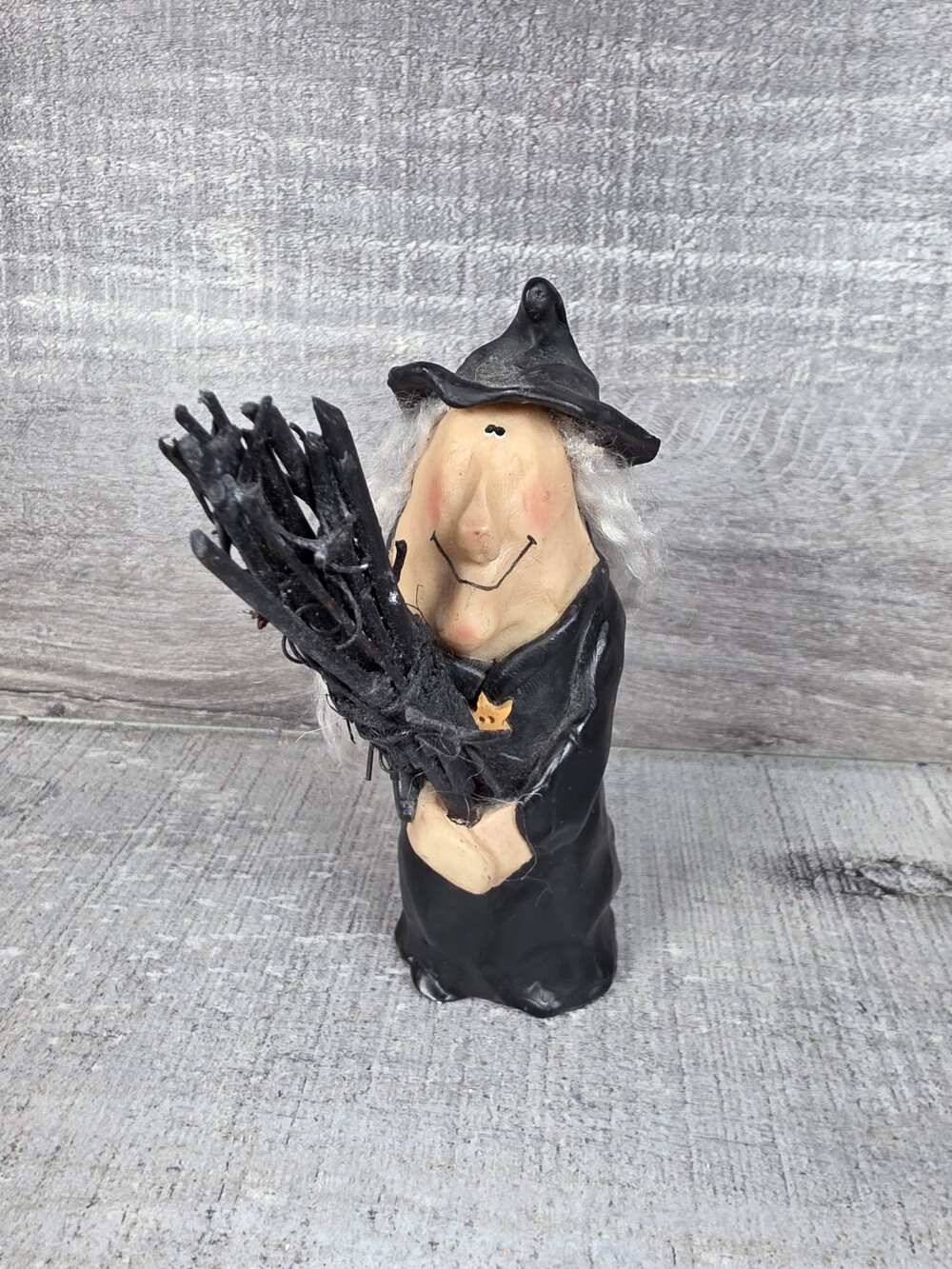 Crazy Mountain Pottery Rustic Clay Witch Figurine HR300 Vtg 1998 Halloween g15e